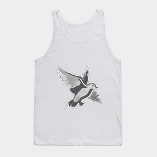 Majestic Silver Dove in Flight Graphic Tee Design No. 944 Tank Top